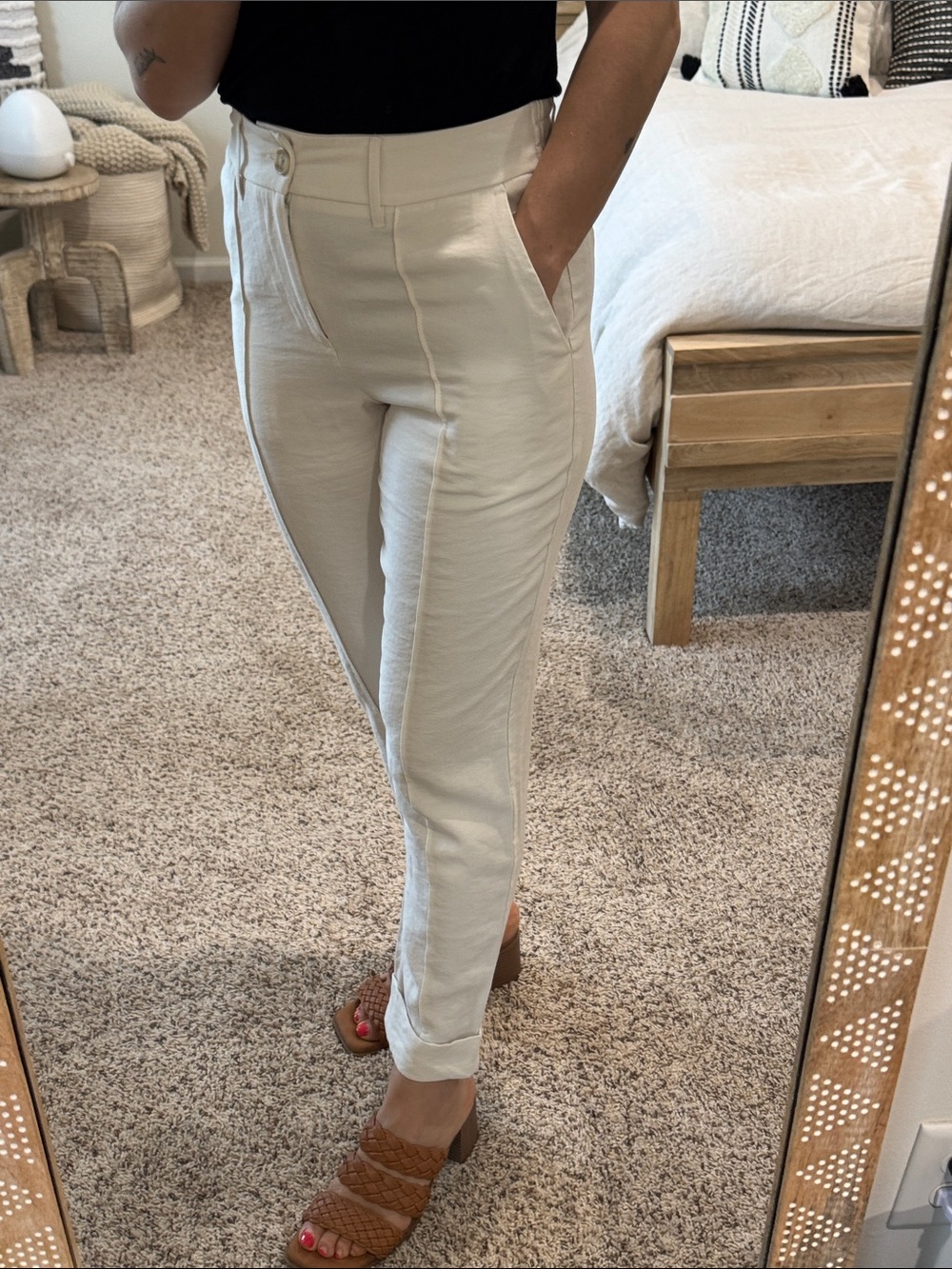 High-Rise Straight Ankle Pants